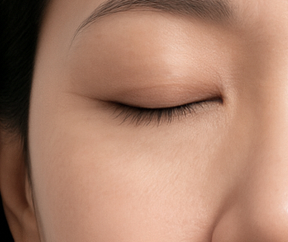 Jmoon 大熨斗美容儀使用 28 天後眼下膚況示意圖，展示眼下紋變化情形