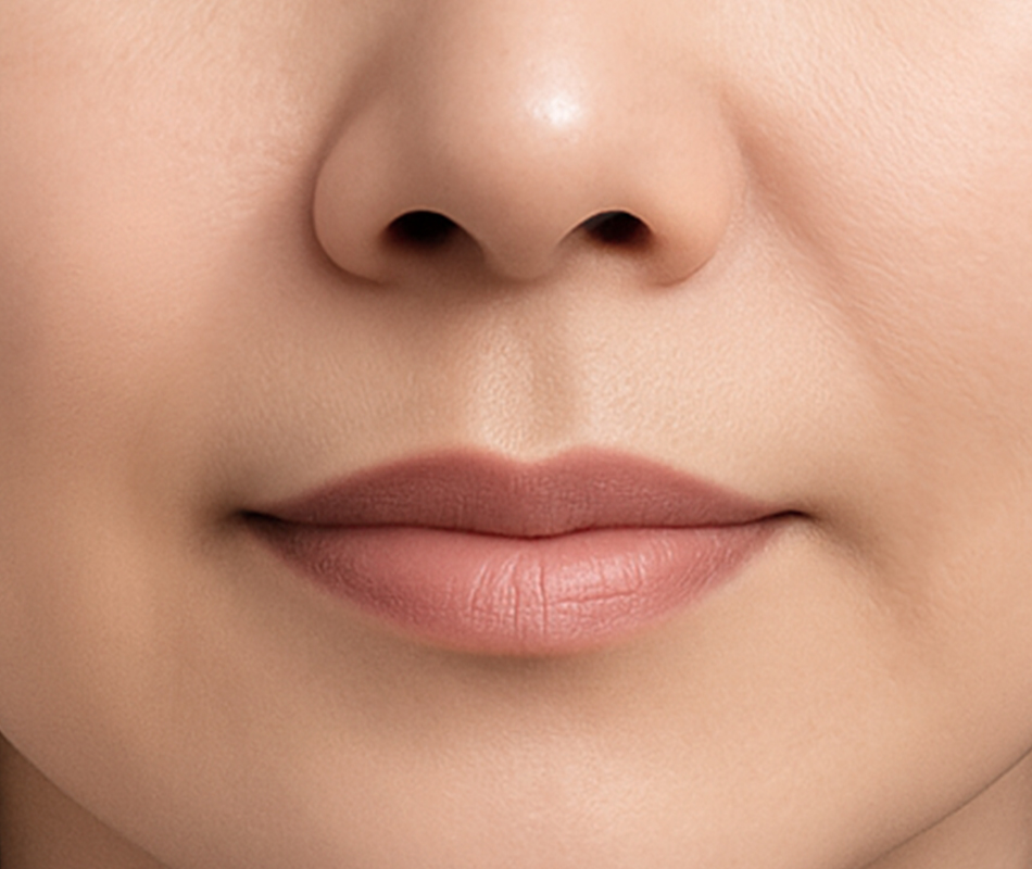 Jmoon 大熨斗美容儀使用 28 天後臉部膚況示意圖，展示法令紋變化情形